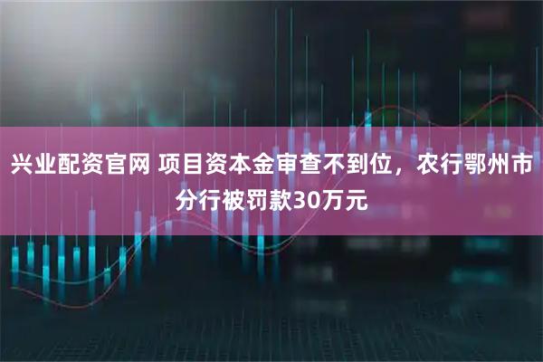 兴业配资官网 项目资本金审查不到位，农行鄂州市分行被罚款30万元
