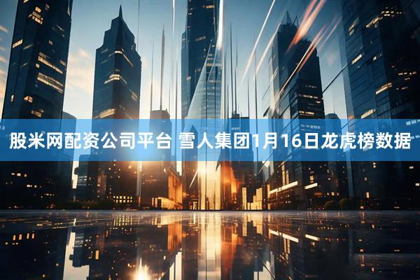 股米网配资公司平台 雪人集团1月16日龙虎榜数据